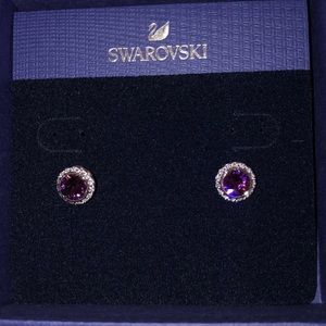 Swarovski Amethyst and Crystal earrings- Brand new